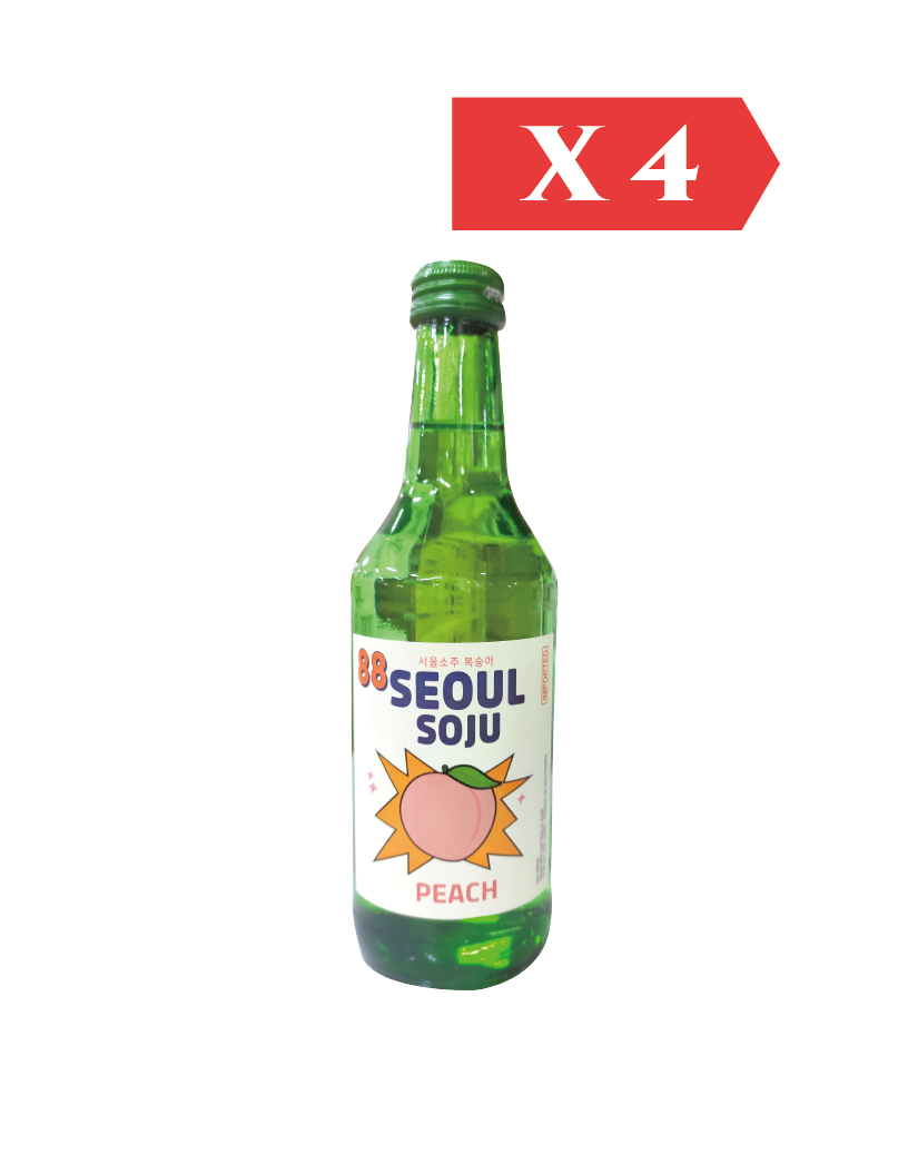 Wang 88首爾燒酒桃味 375ml 酒精度:12.0% (4件裝)