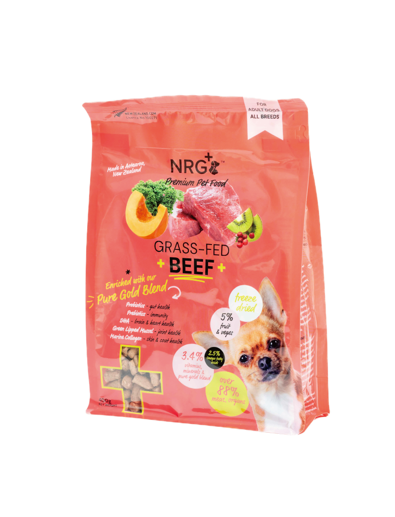 (寵物用) NRG+ Beef Dog Freeze Dried Food PGB 50g, 400g 紐西蘭原肉凍乾生食餐-牛肉凍乾狗糧 50g, 400g