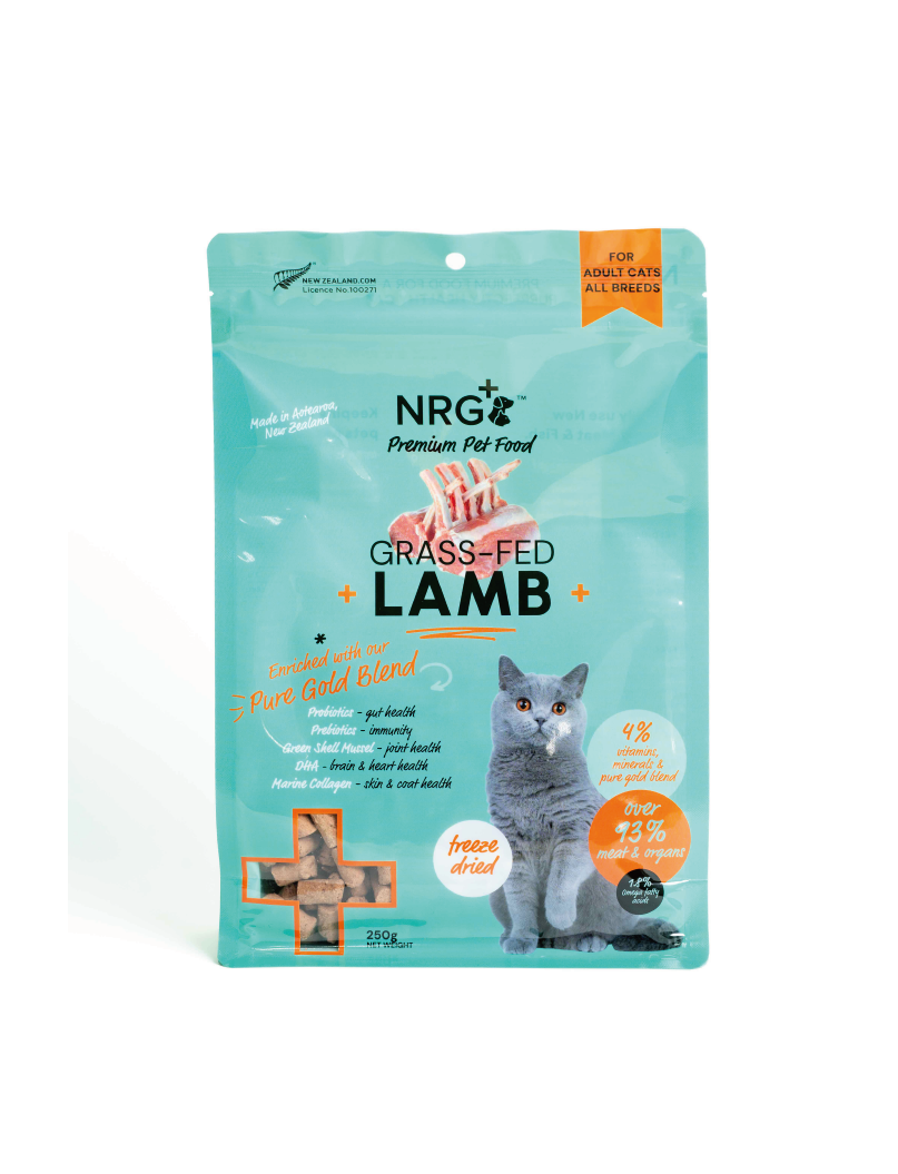 (寵物用) NRG+ Lamb Cat Freeze Dried Food PGB 50g, 250g 紐西蘭原肉凍乾生食餐-羊肉凍乾貓糧 50g, 250g