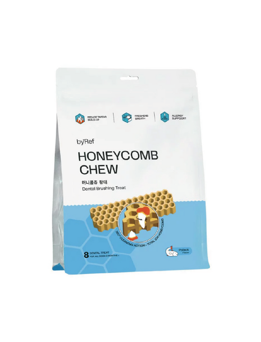 (寵物用) BYREF Honeycomb Chew Dental Brushing Treat (Pollack Flavor) 狗狗蜂巢六角潔牙骨 (鱈魚味)