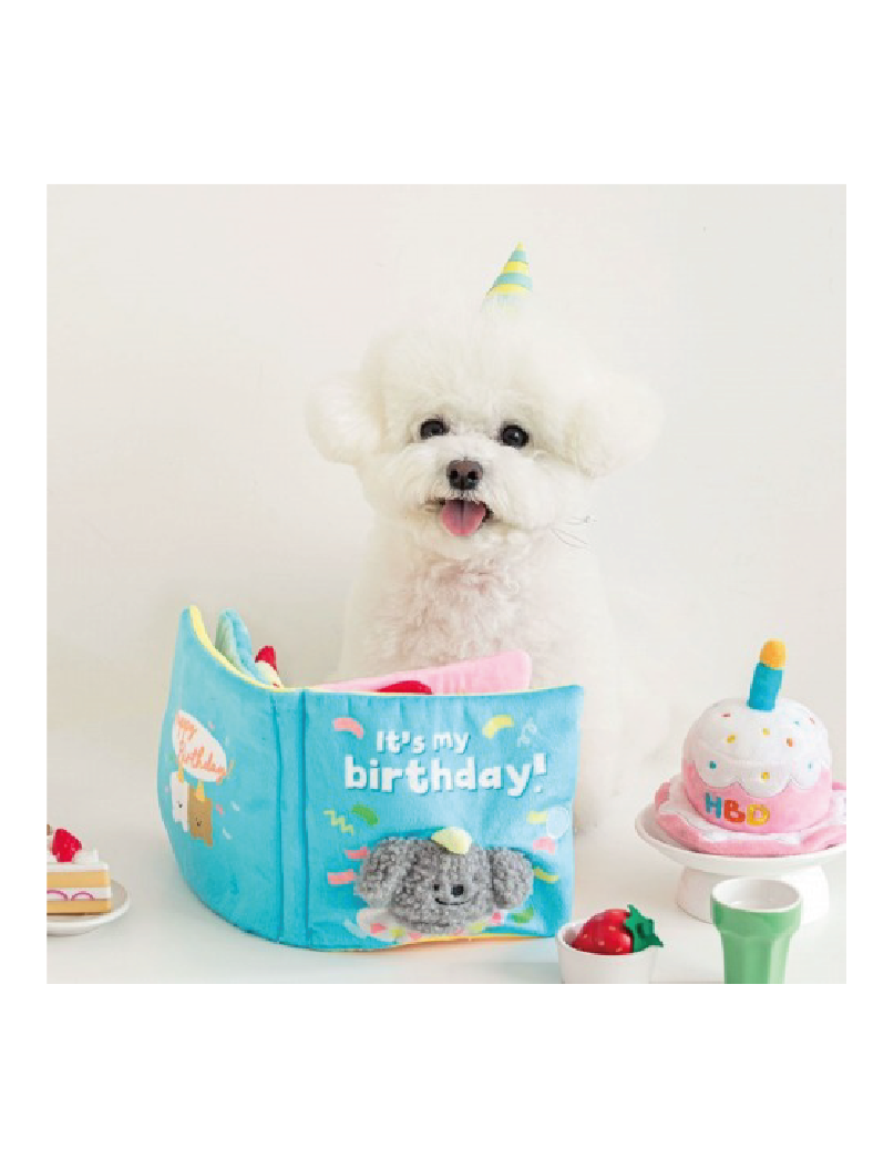 (寵物用) BITE ME It's My Birthday Play Book 寵物藏食玩具布書