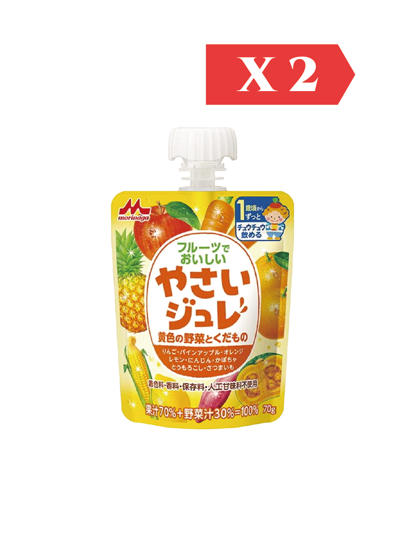 Morinaga Milk 果蔬泥 - 黃色野菜雜果 70g (2件裝)