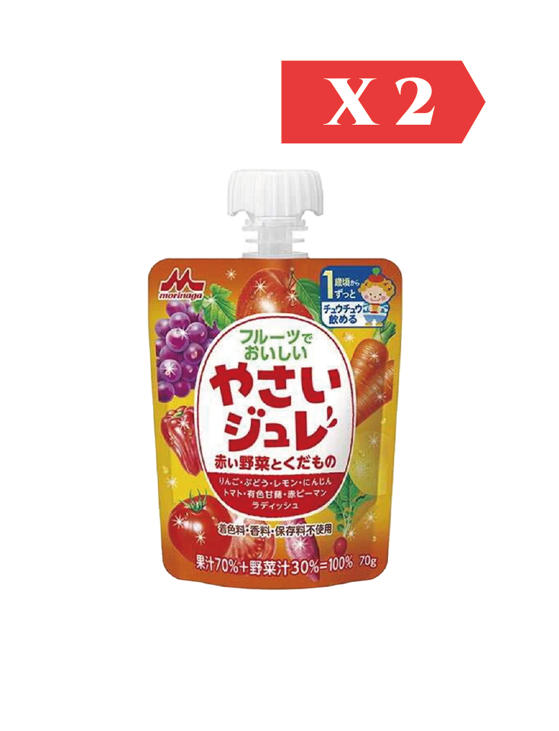 Morinaga Milk 果蔬泥 - 赤色野菜雜果 70g (2件裝)