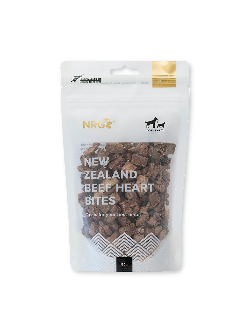 (寵物用) NRG+ Grass Fed Beef Heart Bites 50g 紐西蘭凍乾牛心 50g